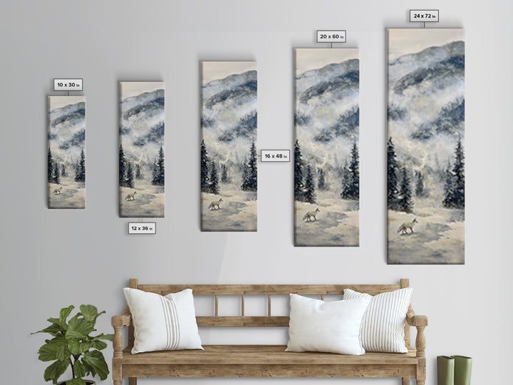 Fox Crossing a Snowy Forest Clearing Canvas Print, Nature Art, Fine Art Print, Living Room Decor, Fine Art, Nature, Poster, NAT-1x3-94