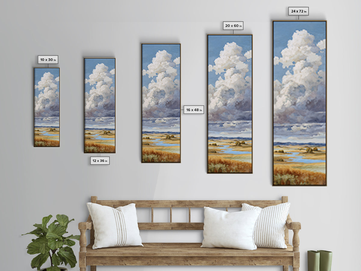 Storm Clouds over a Rolling Prairie Canvas Print, Nature Art, Statement Artwork, Living Room Decor, Fine Art, Nature, NAT-1x3-98