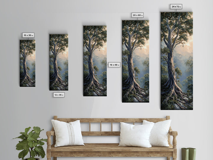 Tree of Life Canvas Print, Nature Art, Bird Wall Art, Living Room Decor, Watercolor Art, Nature, Textured Painting, NAT-1x3-99