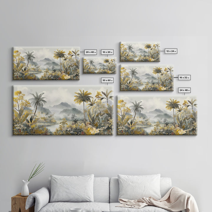 Tropical Jungle Leaves Canvas Print, Nature Art, Contemporary Art, Living Room Decor, Nature, Framed Art, Wood Wall Art, NAT-2x1-41