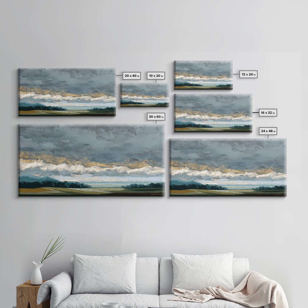 Storm Clouds over a Rolling Prairie Canvas Print, Nature Art, Wall Art, Living Room Decor, Fine Art, Nature, Wood Wall Art, NAT-2x1-58
