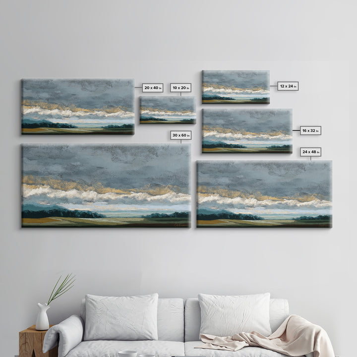 Storm Clouds over a Rolling Prairie Canvas Print, Nature Art, Wall Art, Living Room Decor, Fine Art, Nature, Wood Wall Art, NAT-2x1-58