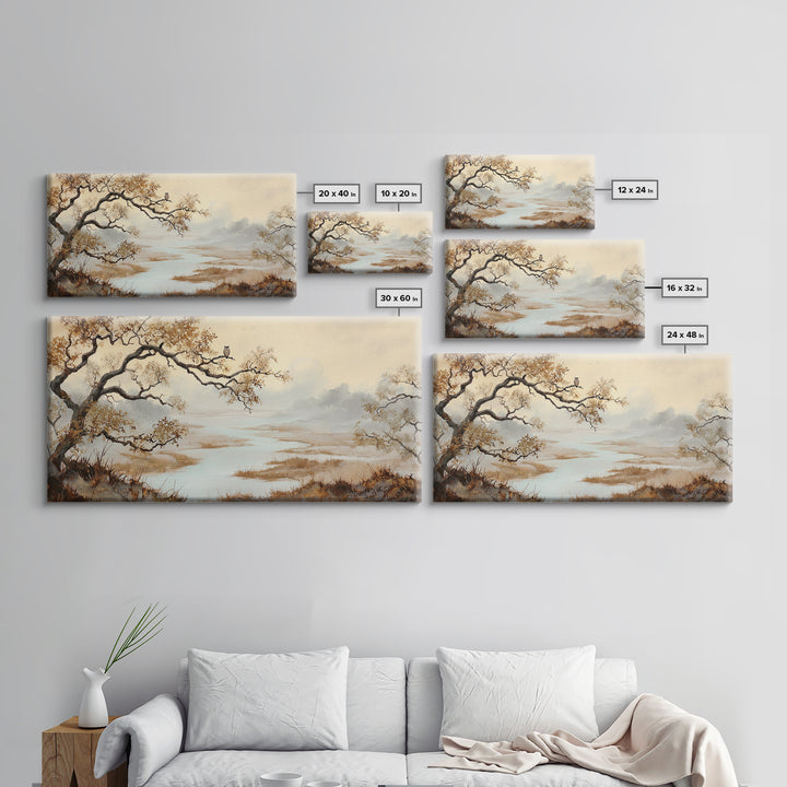 Owl in Moonlit Branches Canvas Print, Nature Art, 3d Wall Art, Living Room Decor, Watercolor Art, Nature, Nature Wall Art, NAT-2x1-63