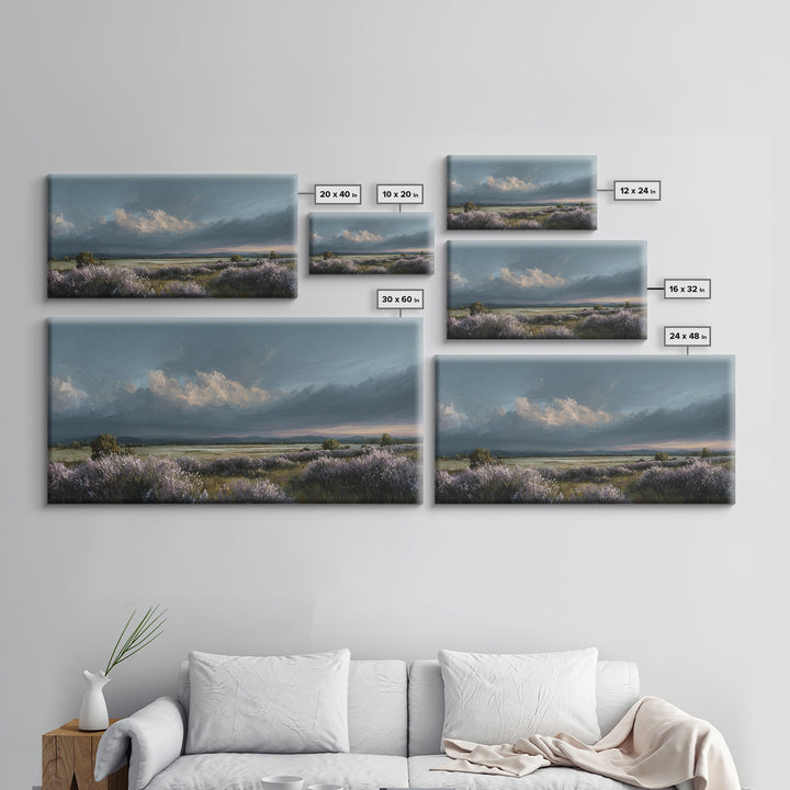 Bees Circling Lavender Blossoms Framed Canvas Print, Nature Art, Nature Wall Art, Living Room Decor, Fine Art, Nature, NAT-2x1-67