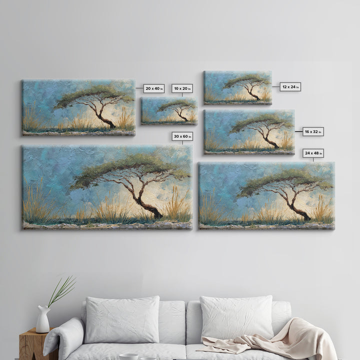 Tree of Life Framed Canvas Print, Nature Art, Living Room Decor, Oil Painting, Nature, Framed Art, Wood Wall Art, NAT-2x1-83