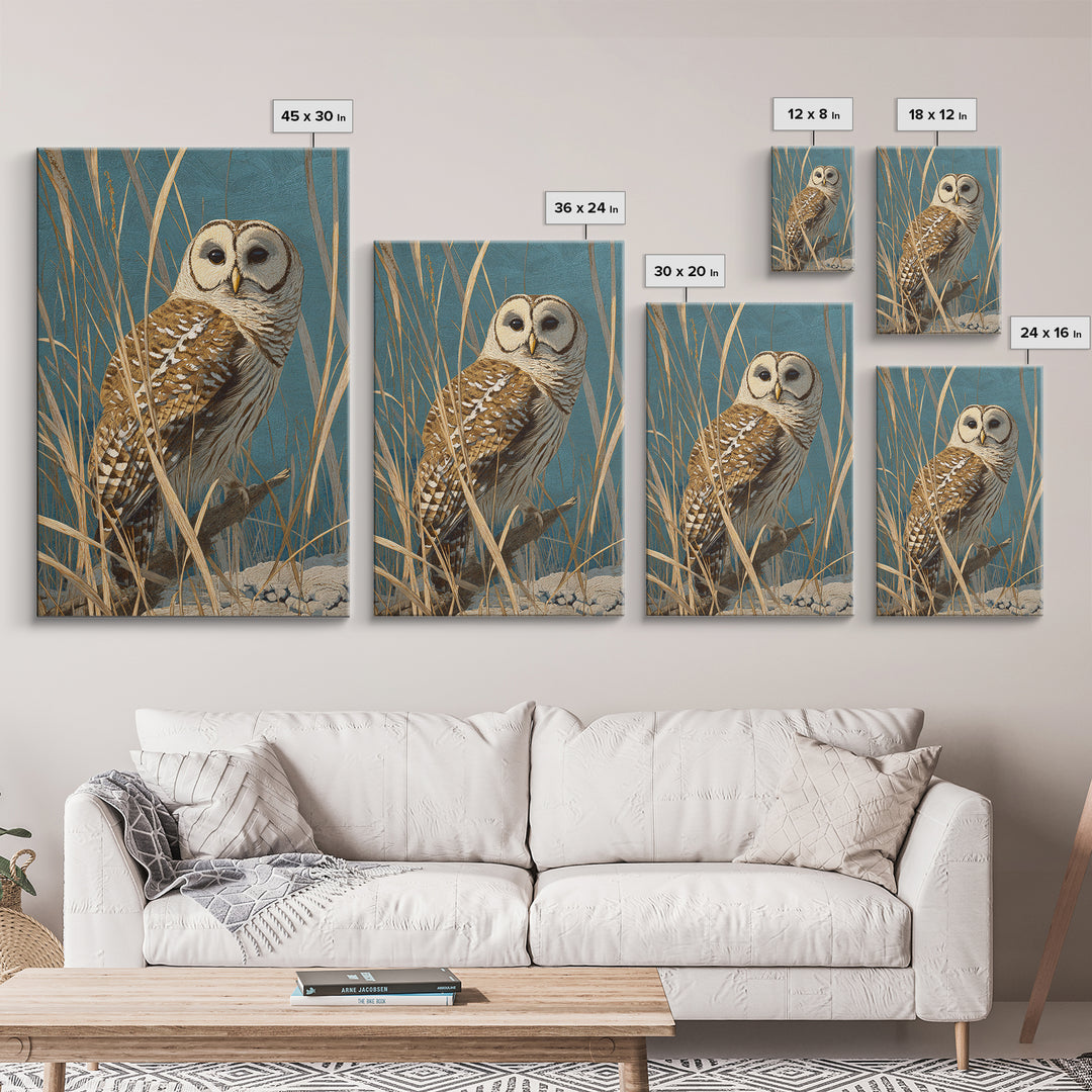 Owl in Moonlit Branches Canvas Print, Nature Art, Fine Art Print, Living Room Decor, Fine Art, Nature, Poster, Wall Decor, NAT-2x3-27