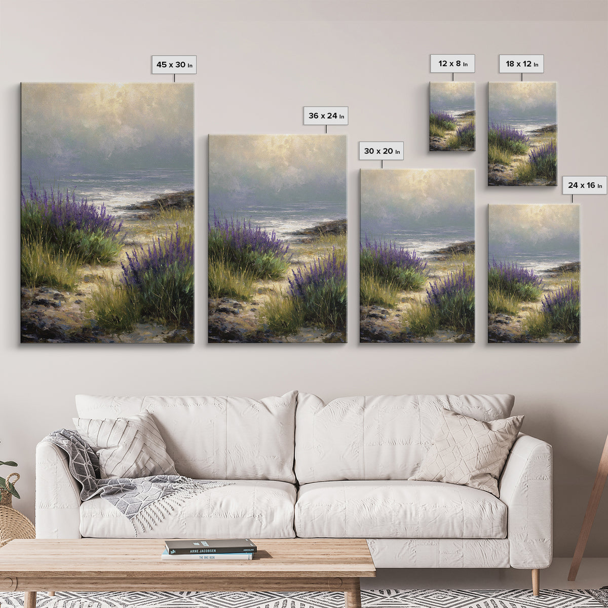 Bees Circling Lavender Blossoms Canvas Print, Nature Art, Statement Artwork, Living Room Decor, Fine Art, Nature, Wall Decor, NAT-2x3-31