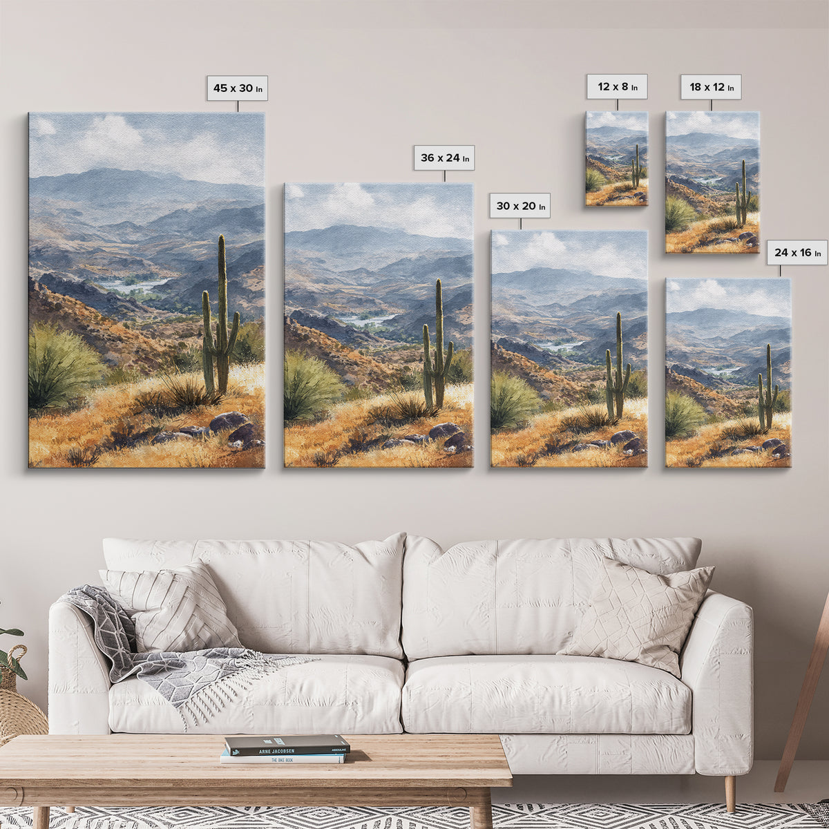 Desert Cactus Blooming After Rain Framed Canvas Print, Nature Art, Statement Artwork, Living Room Decor, Fine Art, Nature, NAT-2x3-4