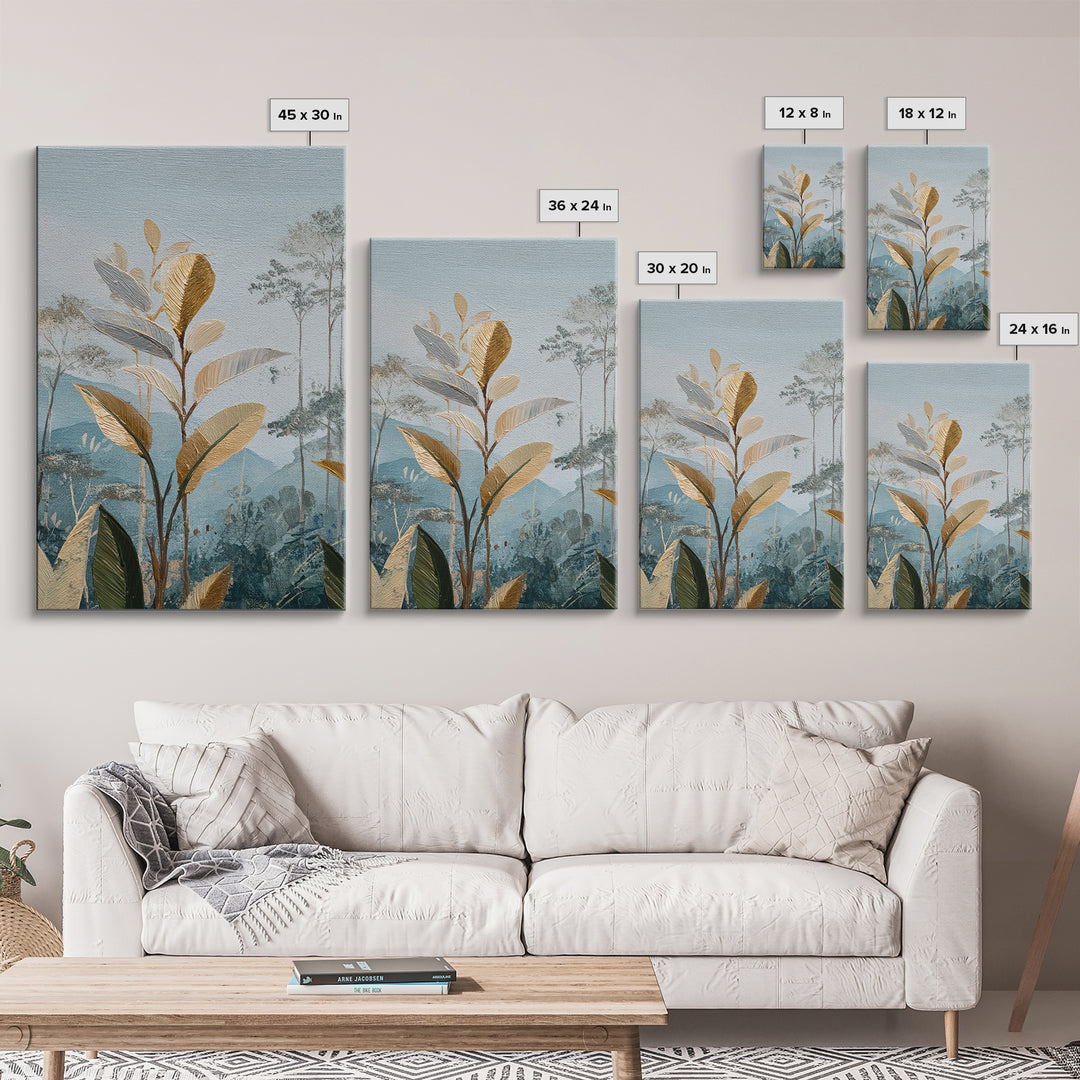 Tropical Jungle Leaves Canvas Print, Nature Art, Wood Wall Art, Living Room Decor, Fine Art, Nature, Digital Download Art, NAT-2x3-77