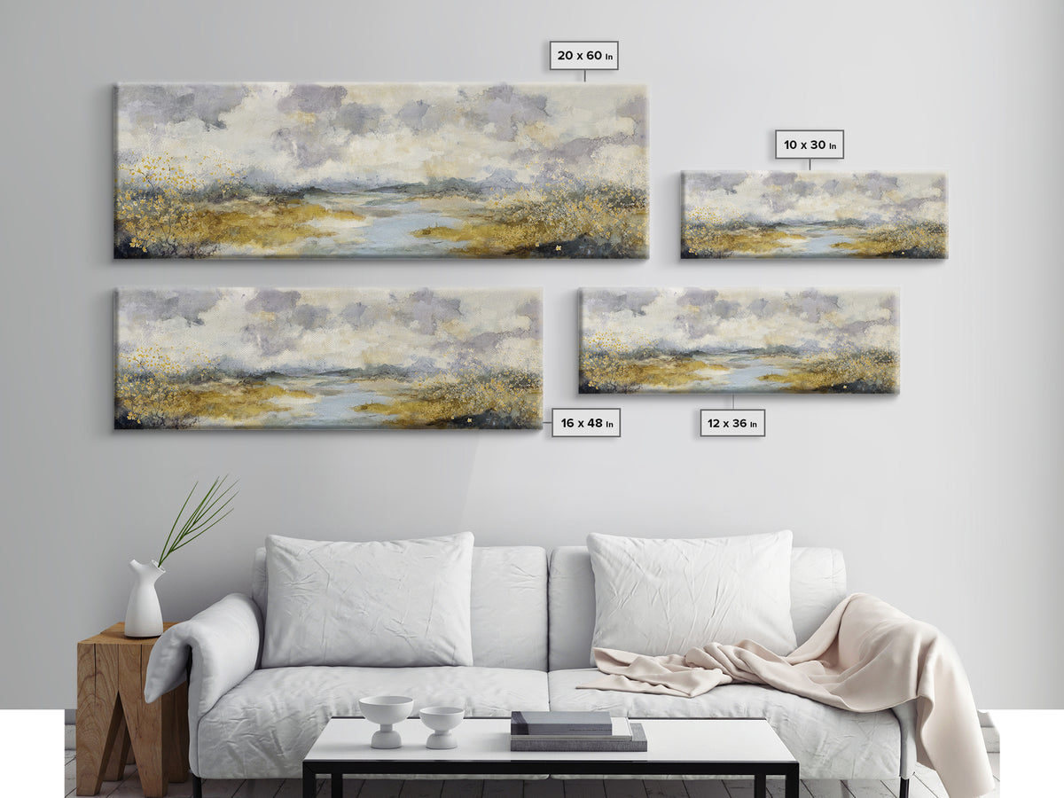Bees Circling Lavender Blossoms Framed Canvas Print, Nature Art, Room Decor, Living Room Decor, Fine Art, Nature, Wall Hangings, NAT-3x1-63