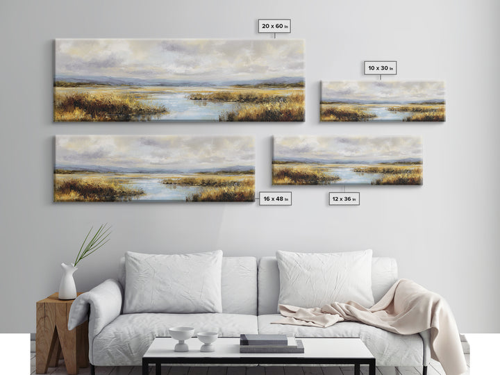 Dragonfly over a Pond with Reeds Framed Canvas Print, Nature Art, Wood Wall Art, Living Room Decor, Fine Art, Nature, NAT-3x1-82