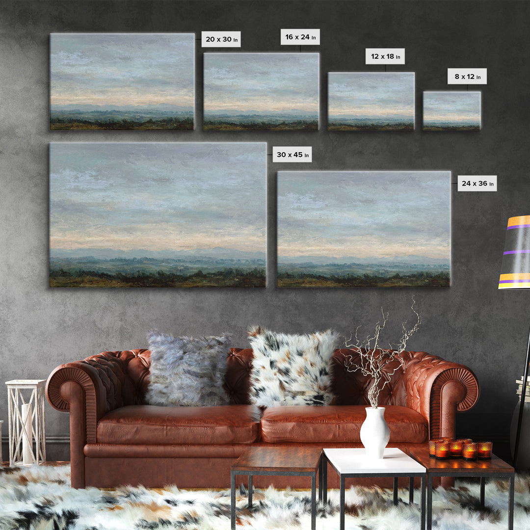 Storm Clouds over a Rolling Prairie Canvas Print, Nature Art, Living Room Decor, Fine Art, Nature, Ocean Art, Bird Wall Art, NAT-3x2-66