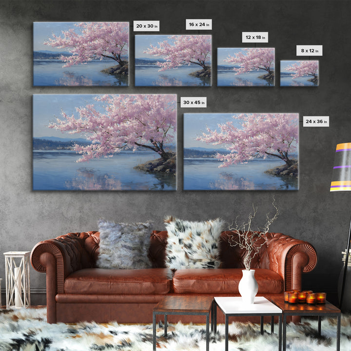 Spring Cherry Blossoms Canvas Print, Nature Art, Neutral Decor, Living Room Decor, Fine Art, Nature, Wall Art, Home Decor, NAT-3x2-68