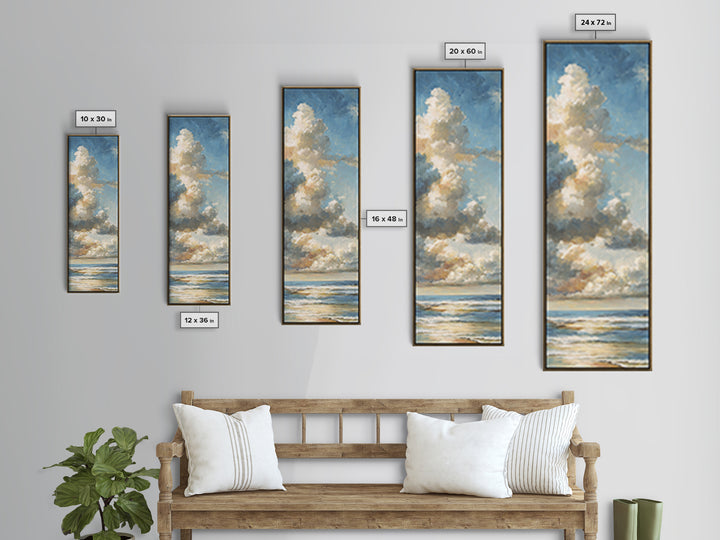 Stormy Cloudscape over Open Ocean Canvas Print, Nautical Art, Nautical Decor, Coastal Decor, Oil Painting, Harbor, NAU-1x3-33