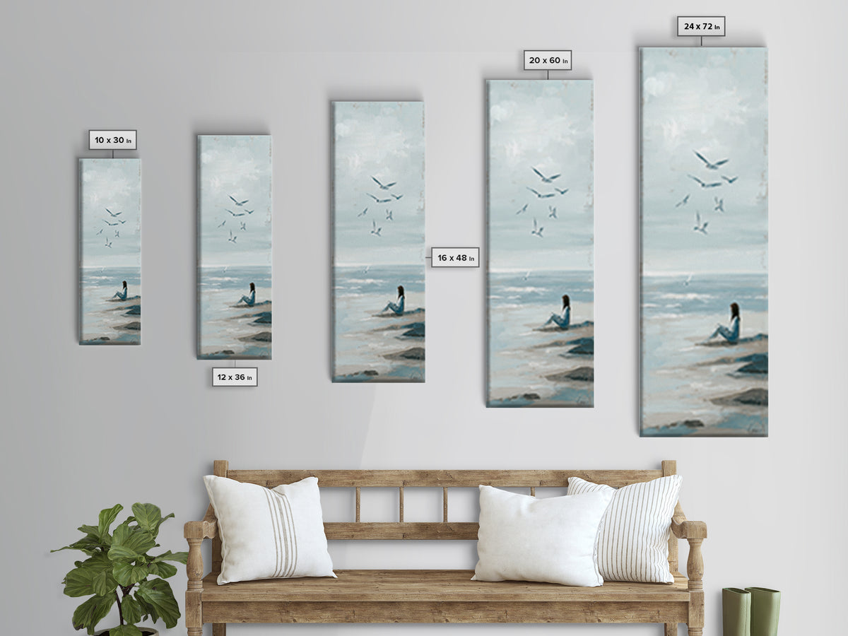Sailor Tattoo Swallow and Anchor Canvas Print, Nautical Art, Beach Decor, Coastal Decor, Fine Art, Harbor, Statement Artwork, NAU-1x3-59