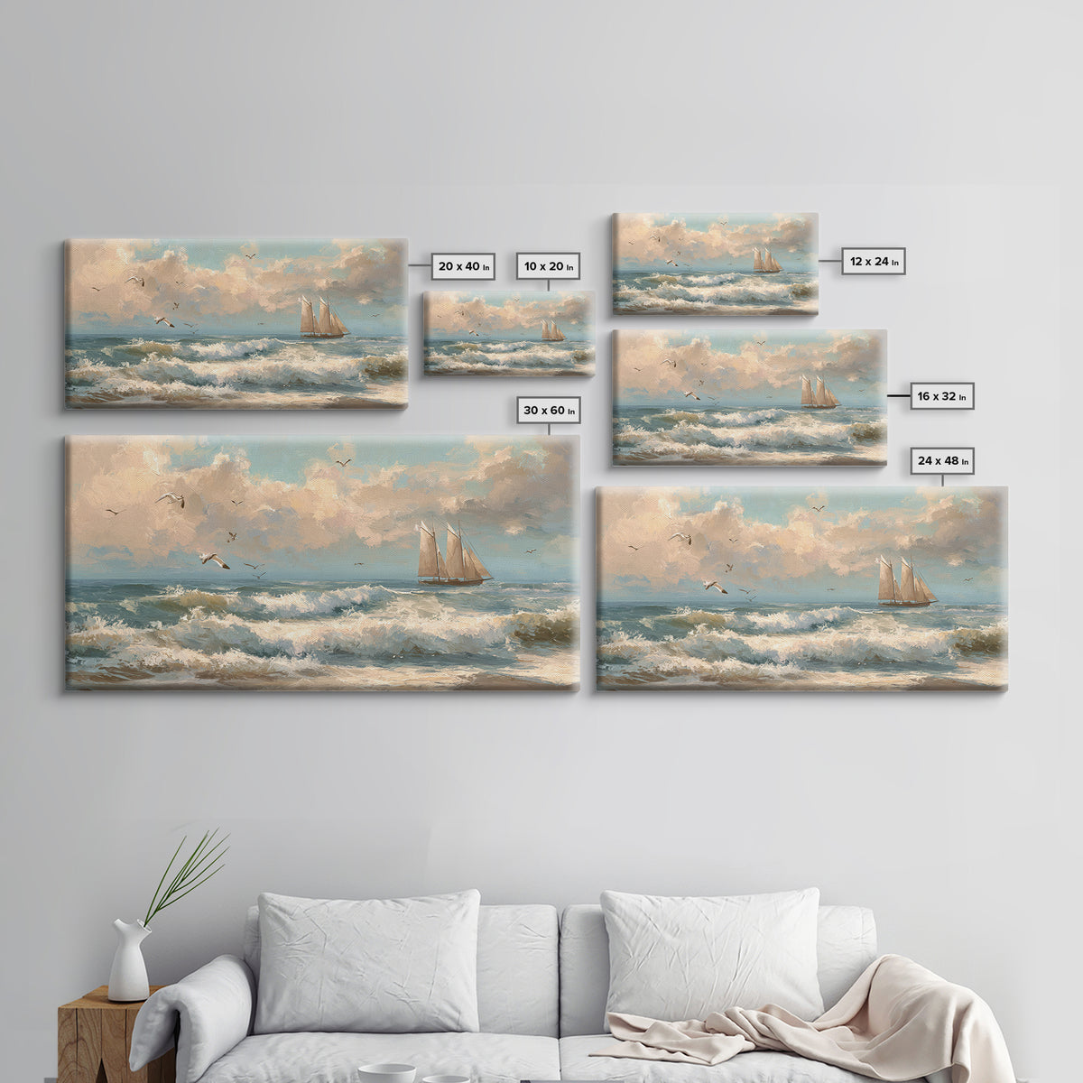 Sea Captain Portrait Framed Canvas Print, Nautical Art, Boho Decor, Coastal Decor, Fine Art, Harbor, Painting, Art Print, NAU-2x1-27