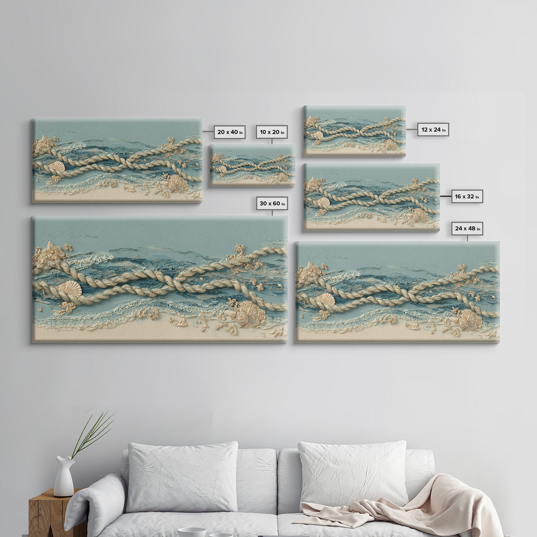Lobster and Rope Coastal Illustration Canvas Print, Nautical Art, Printable, Coastal Decor, Fine Art, Harbor, Beach Decor, NAU-2x1-64