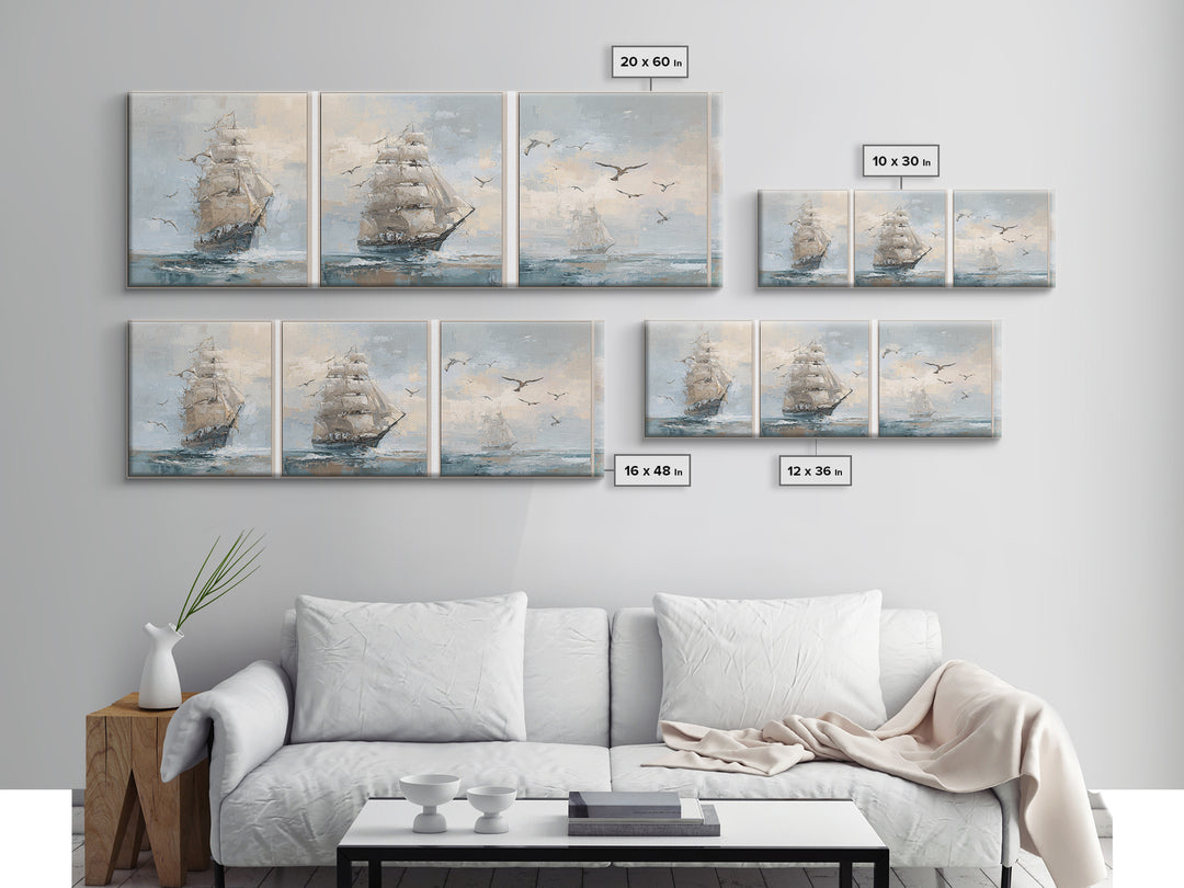 Sea Captain Portrait Framed Canvas Print, Nautical Art, Room Decor, Coastal Decor, Oil Painting, Harbor, Printable, NAU-3x1-23