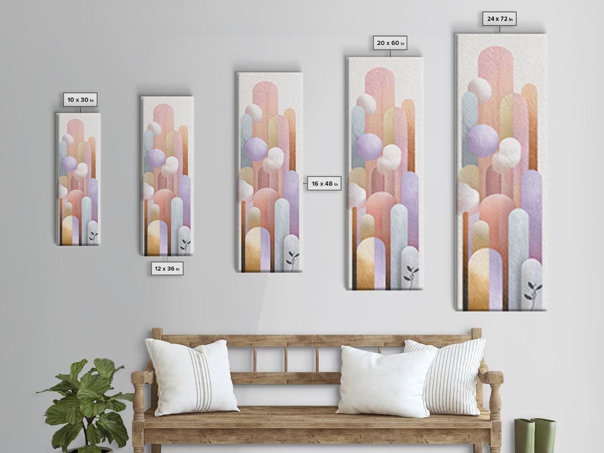 Neutral Boho Sun and Arch Shapes Canvas Print, Nursery Decor, Nursery Art, Abstract Art, Nursery, Kids Wall Art, NDE-1x3-23
