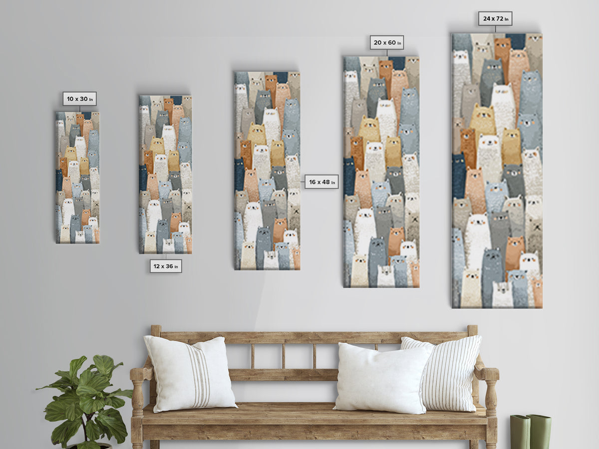 Woodland Animal Parade Canvas Print, Nursery Decor, Gallery Decor, Fine Art, Nursery, Wall Art, Home Decor, Wall Decor, NDE-1x3-38