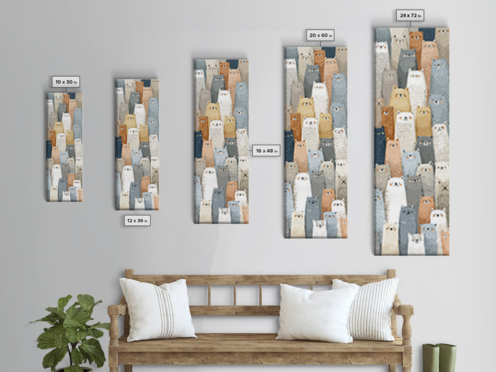 Woodland Animal Parade Canvas Print, Nursery Decor, Gallery Decor, Fine Art, Nursery, Wall Art, Home Decor, Wall Decor, NDE-1x3-38