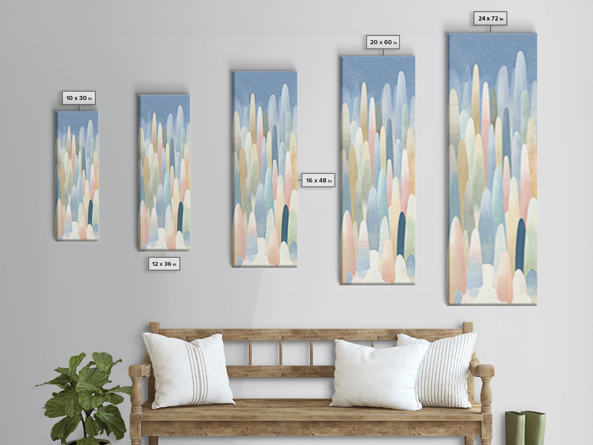 Calm Mountain Nursery Landscape Framed Canvas Print, Nursery Decor, Playroom Decor, Oil Painting, Nursery, Boy Nursery Decor, NDE-1x3-84