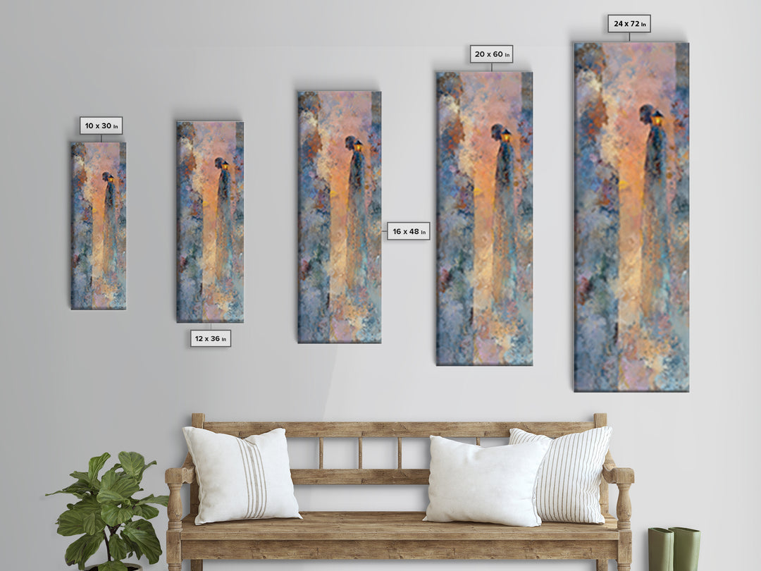 Hot Air Balloon Drifting Framed Canvas Print, Nursery Decor, Kids Wall Art, Abstract Art, Nursery, Room Decor, NDE-1x3-96