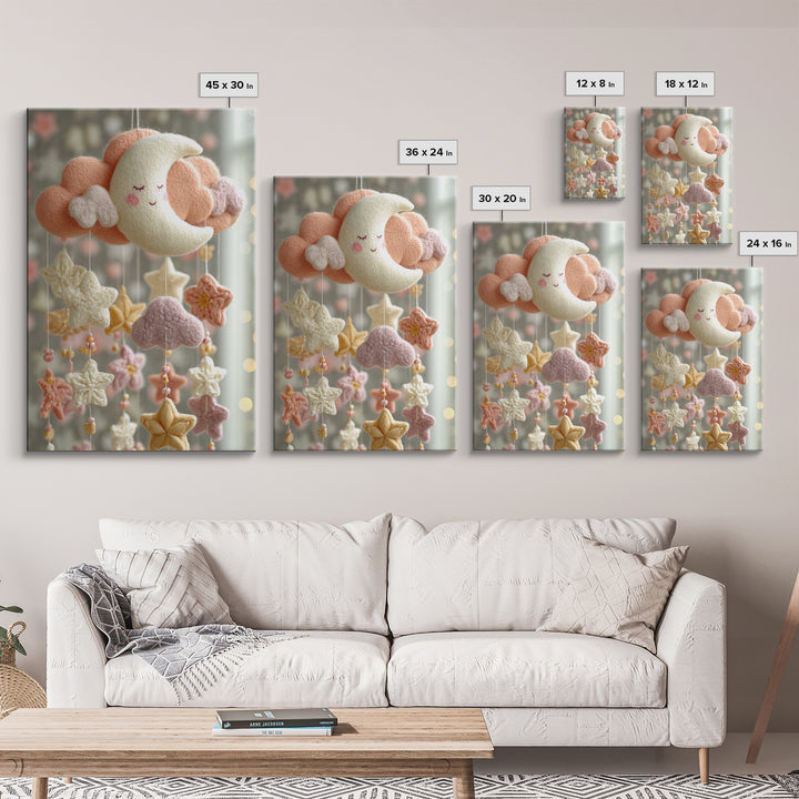 Moon Phase Mobile Canvas Print, Nursery Decor, Abstract Art, Nursery, Wall Decal, Wall Decals, Nursery Wall Decor, NDE-2x3-11