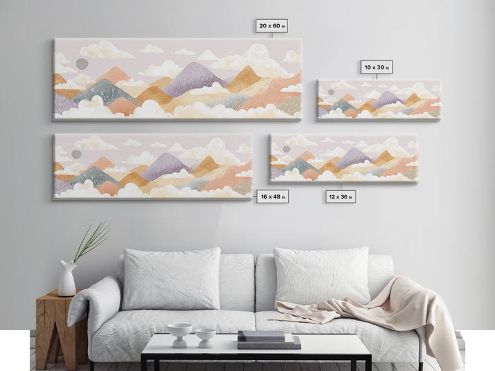 Calm Mountain Nursery Landscape Canvas Print, Nursery Decor, Wall Art, Fine Art, Nursery, Nursery Wall Decor, Nursery Art, NDE-3x1-88