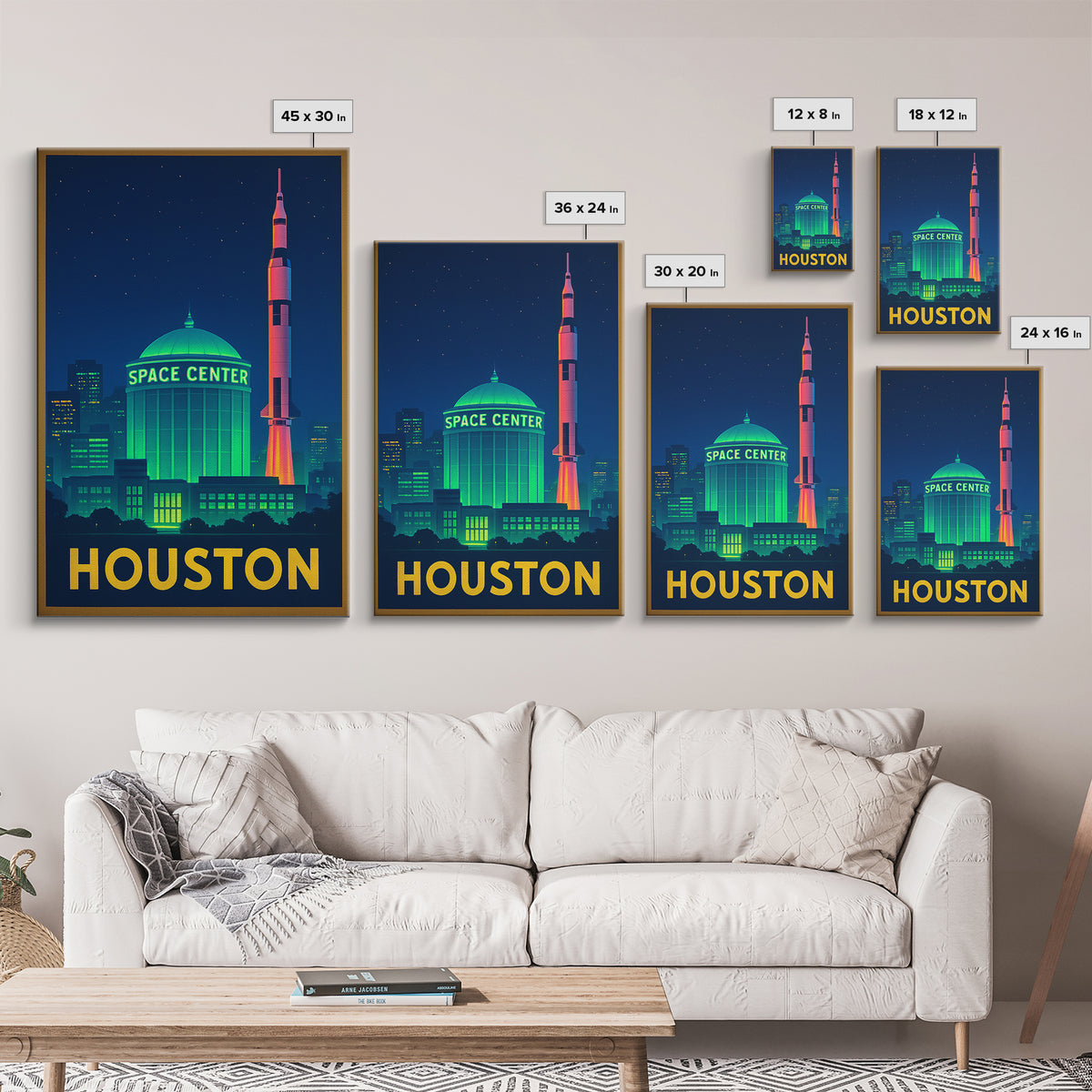 Houston Texas Travel Poster, Canvas Print, Electric Night Poster Art, Houston City Art, Fine Art Print, Travel Wall Art, Home Office Decor
