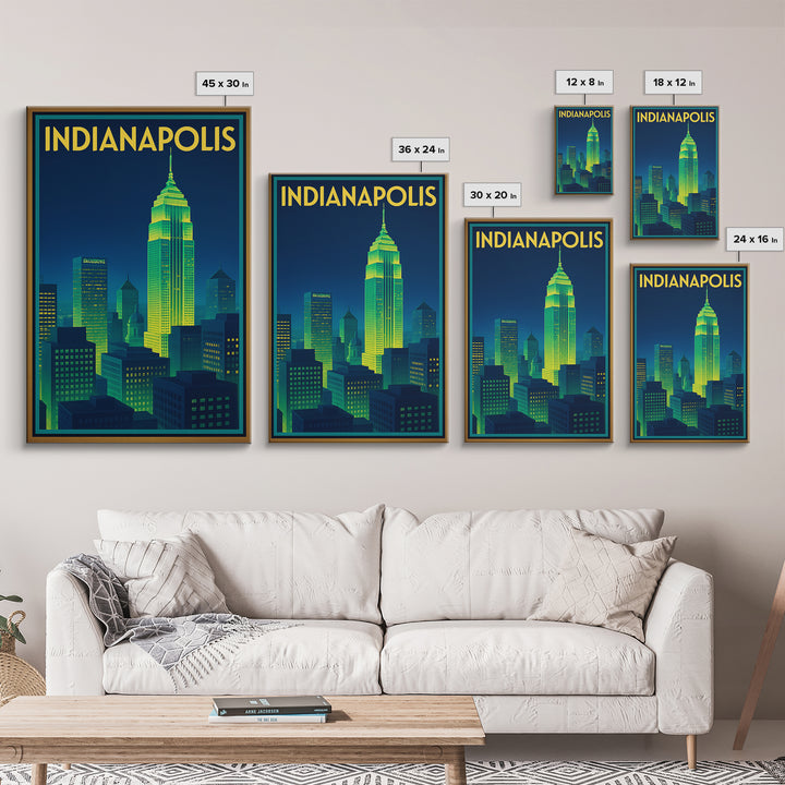 Indianapolis Travel Poster, Canvas Print, Cyberpunk Style City Art, Indianapolis City Art, Wanderlust Decor, Home Office Decor