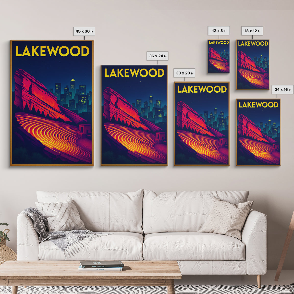 Lakewood Travel Poster, Canvas Print, Cyberpunk Style City Art, Lakewood Travel Art, Travel Wall Art, City Illustration, Fine Art Print