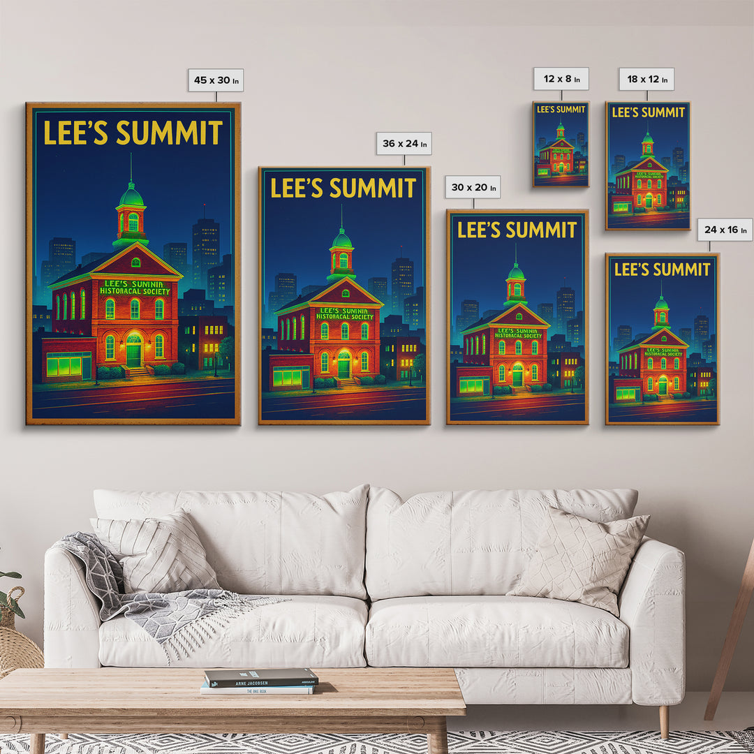 Lee'S Summit Travel Poster, Canvas Print, Electric Night Poster Art, Lee'S Summit Art Print, Travel Art Print, Gift For Travelers