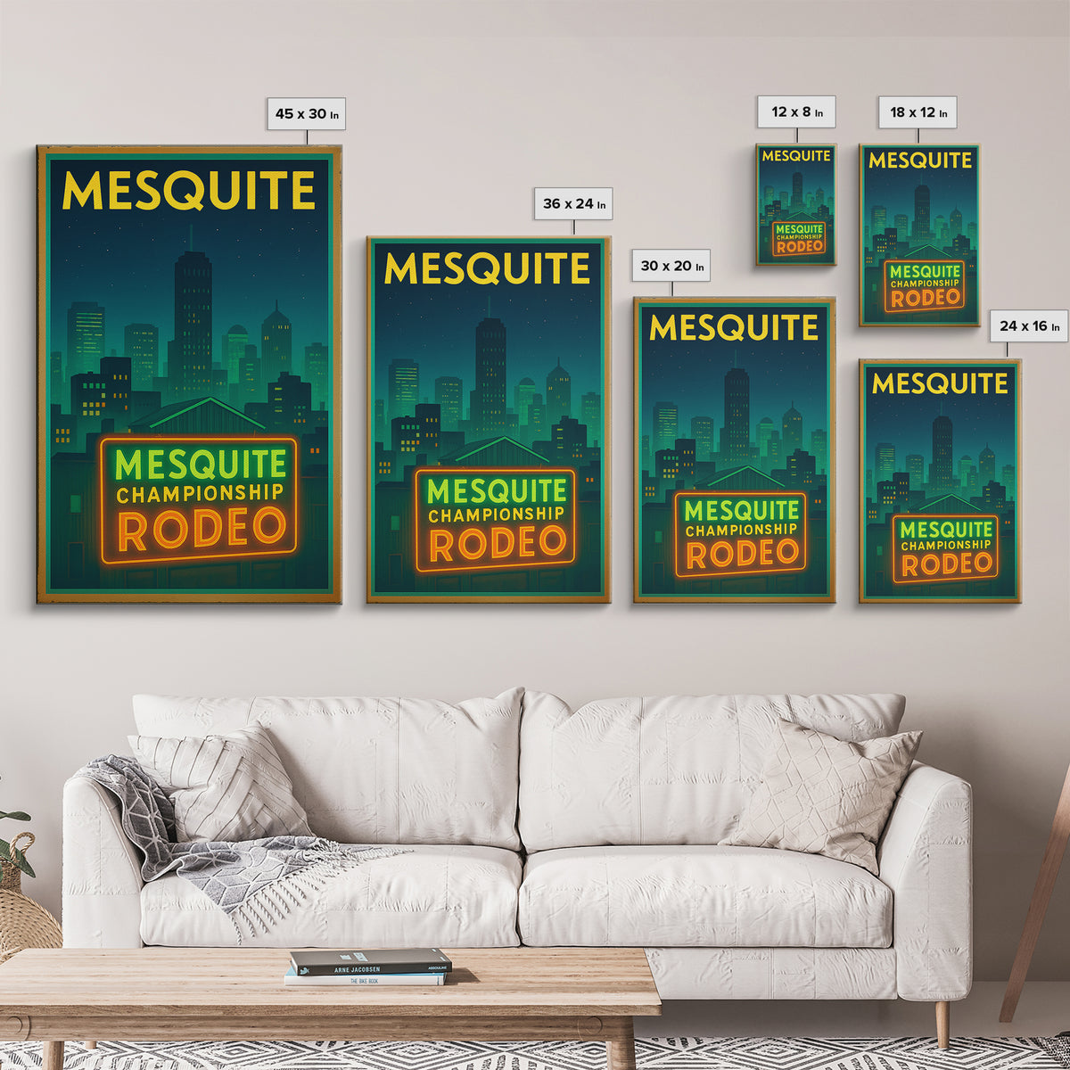 Mesquite Travel Poster, Framed Canvas Print, Electric Night Poster Art, Mesquite Poster Print, Gift For Travelers, Living Room Wall Art
