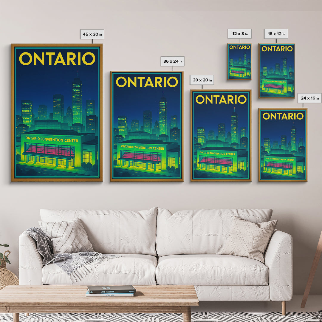Ontario Travel Poster, Canvas Print, Retro Neon Travel Art, Ontario Travel Art, Travel Poster Art, Vintage Travel Art, Vintage City Poster