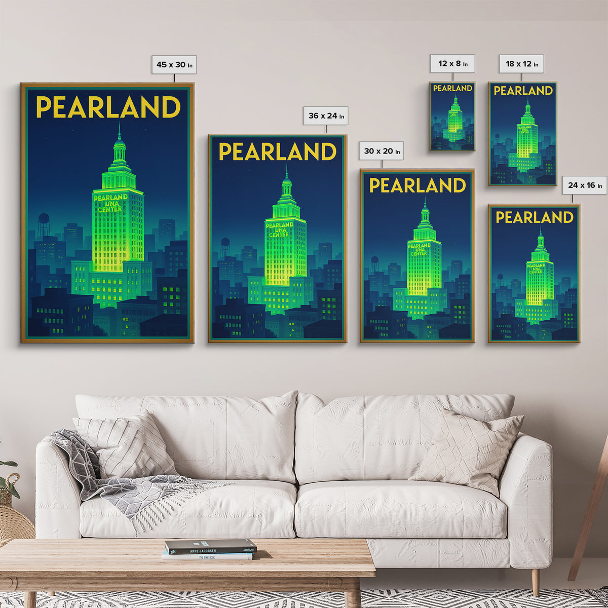Pearland Travel Poster, Canvas Print, Cyberpunk Style City Art, Pearland Wall Art, Gift For Travelers, Travel Poster Set, Travel Wall Decor