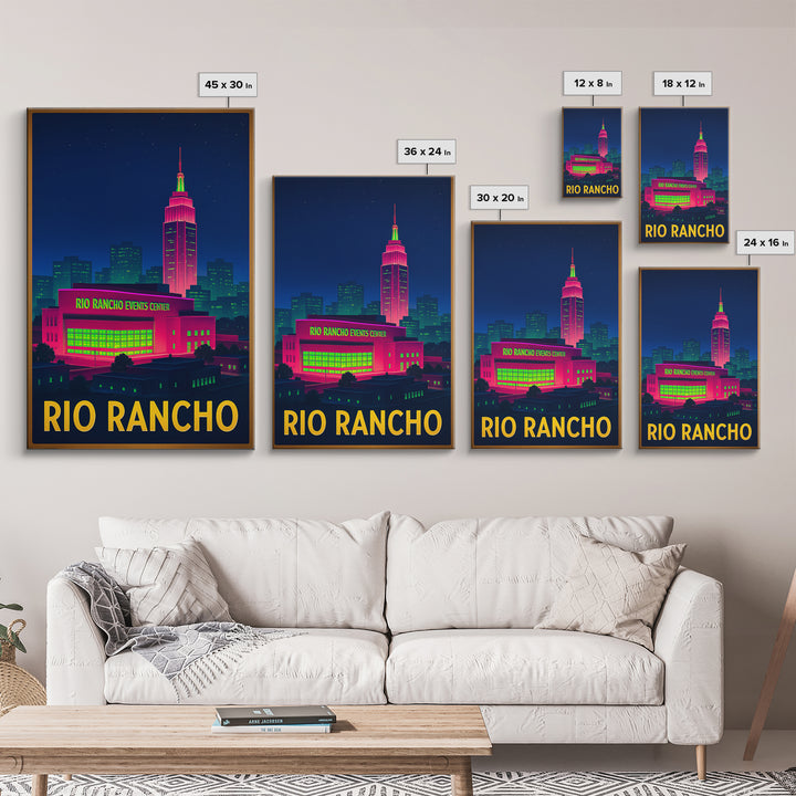 Rio Rancho New Mexico Travel Poster, Canvas Print, Cyberpunk Style City Art, Rio Rancho Art Print, Travel Wall Decor, Eclectic Wall Decor