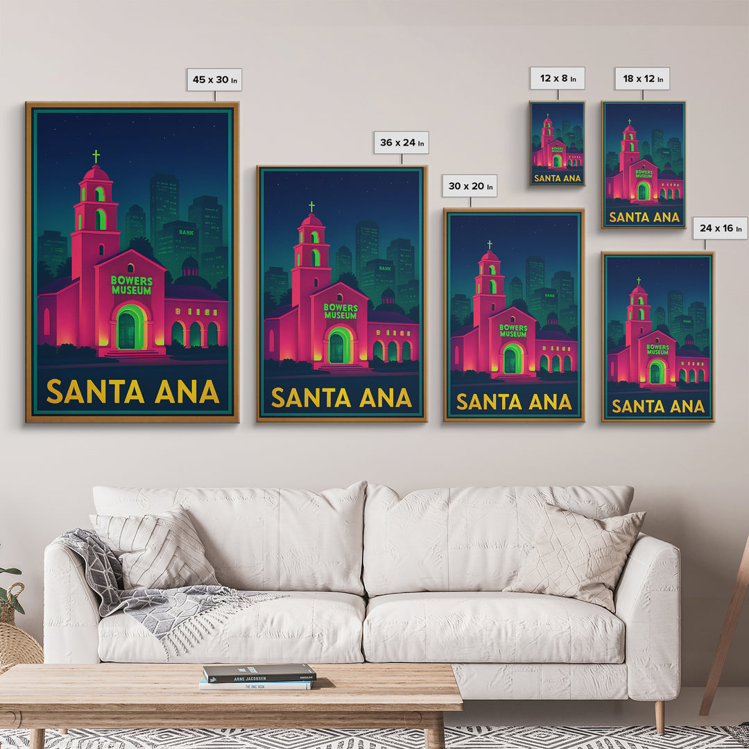 Santa Ana California Travel Poster, Canvas Print, Cyberpunk Style City Art, Santa Ana City Art, Fine Art Print, Wall Art, City Art Print