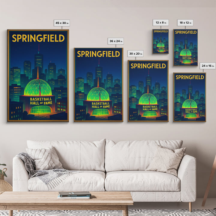 Springfield Travel Poster, Canvas Print, Cyberpunk Style City Art, Springfield Poster Print, City Art Print, Living Room Wall Art