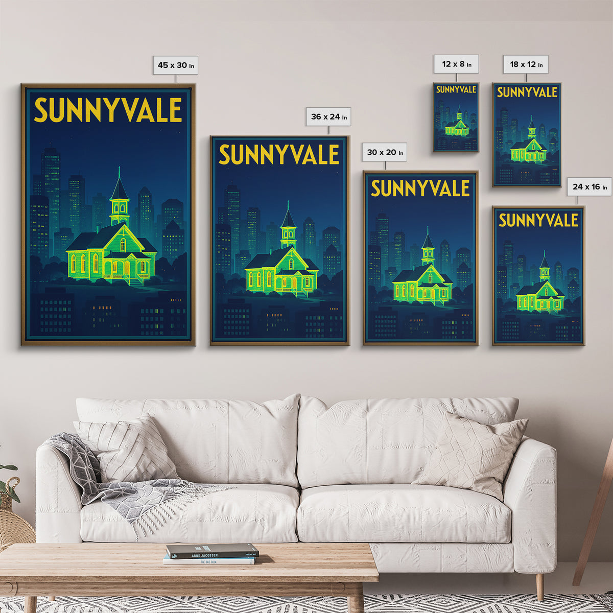 Sunnyvale Travel Poster, Canvas Print, Cyberpunk Style City Art, Sunnyvale Travel Art, Gift For Travelers, Home Office Decor, Wall Art