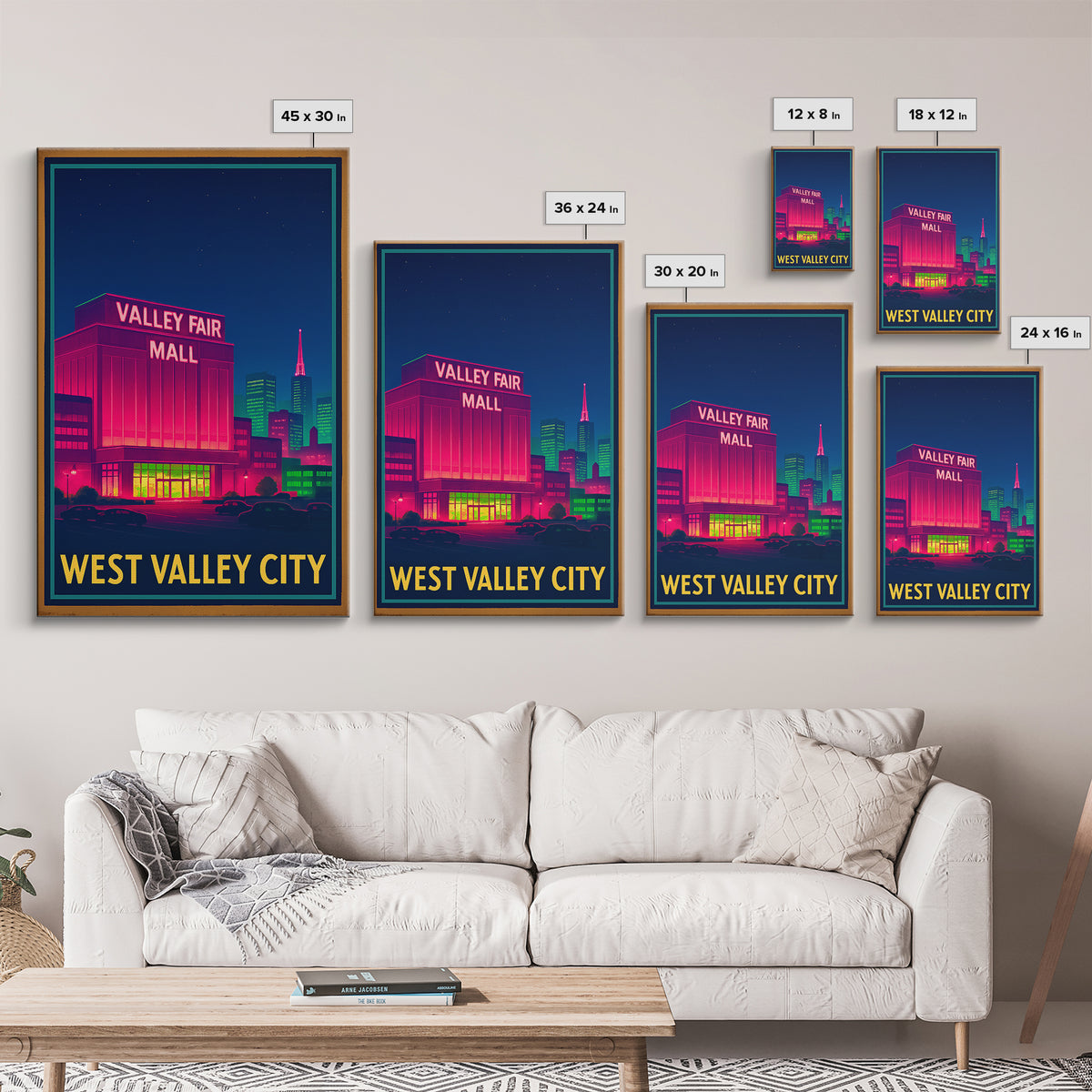 West Valley City Utah Travel Poster, Canvas Print, Cyberpunk Style City Art, West Valley City Poster Print, Poster Art, Travel Wall Art