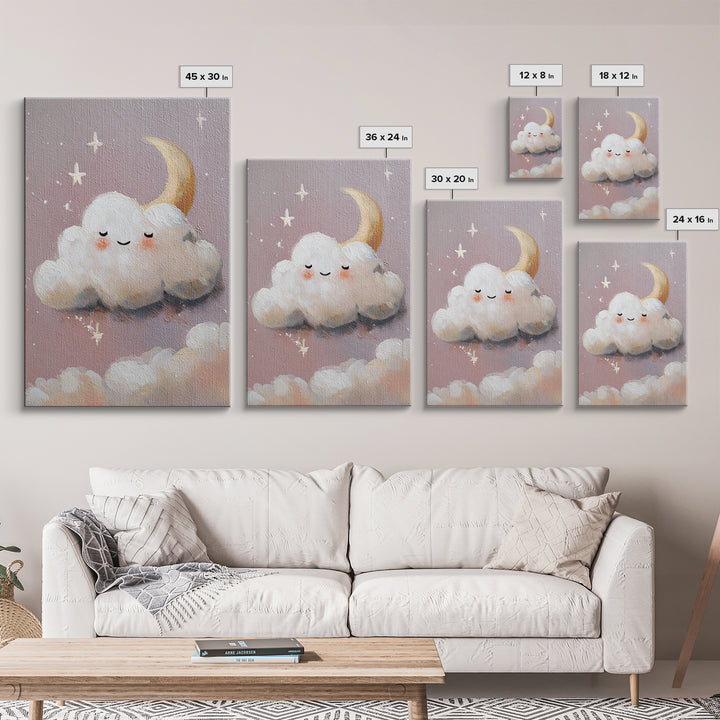 Moon and Stars Framed Canvas Print, Nursery Art, Wall Art Set of 3, Nursery Decor, Abstract Art, Nursery, Dinosaur Wall Art, NUR-2x3-83