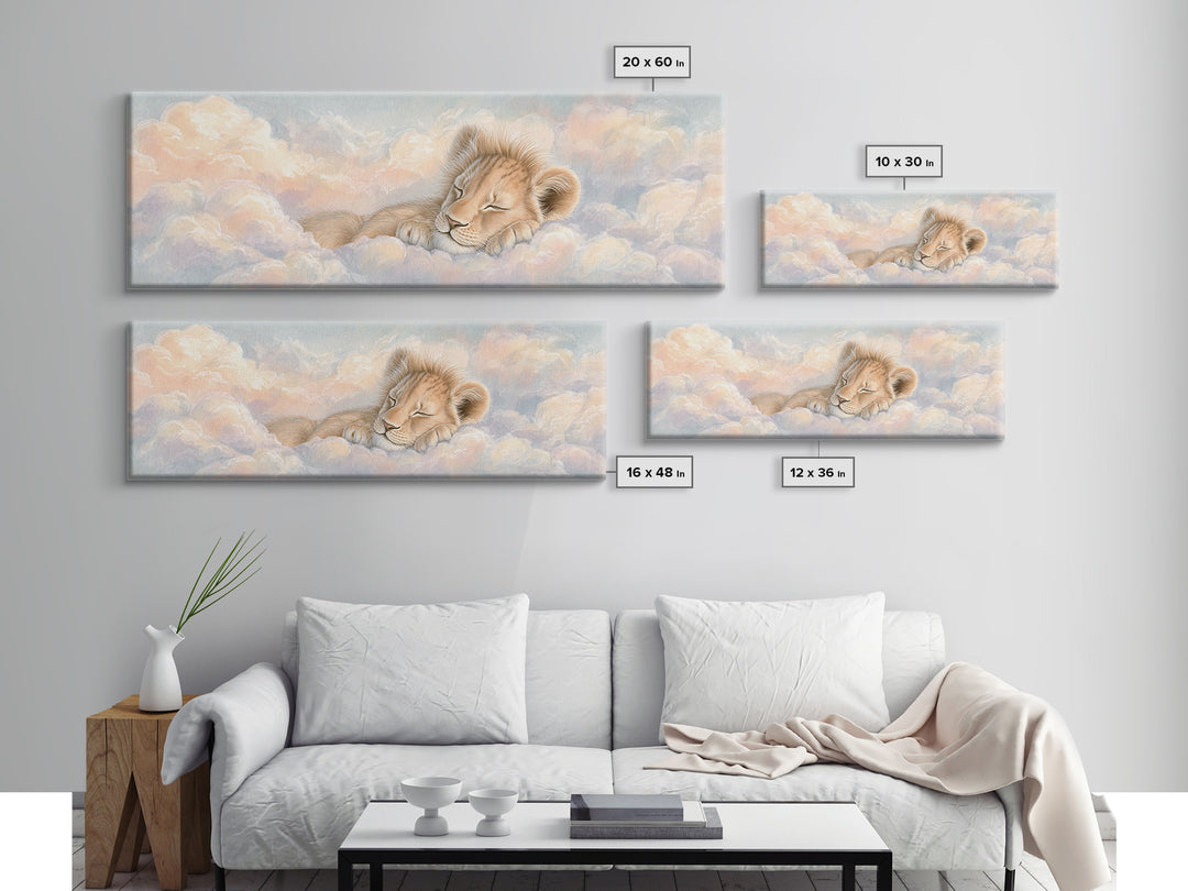Lion Cub with Soft Golden Mane Canvas Print, Nursery Art, Woodland Nursery, Nursery Decor, Abstract Art, Nursery, Gallery Decor, NUR-3x1-25