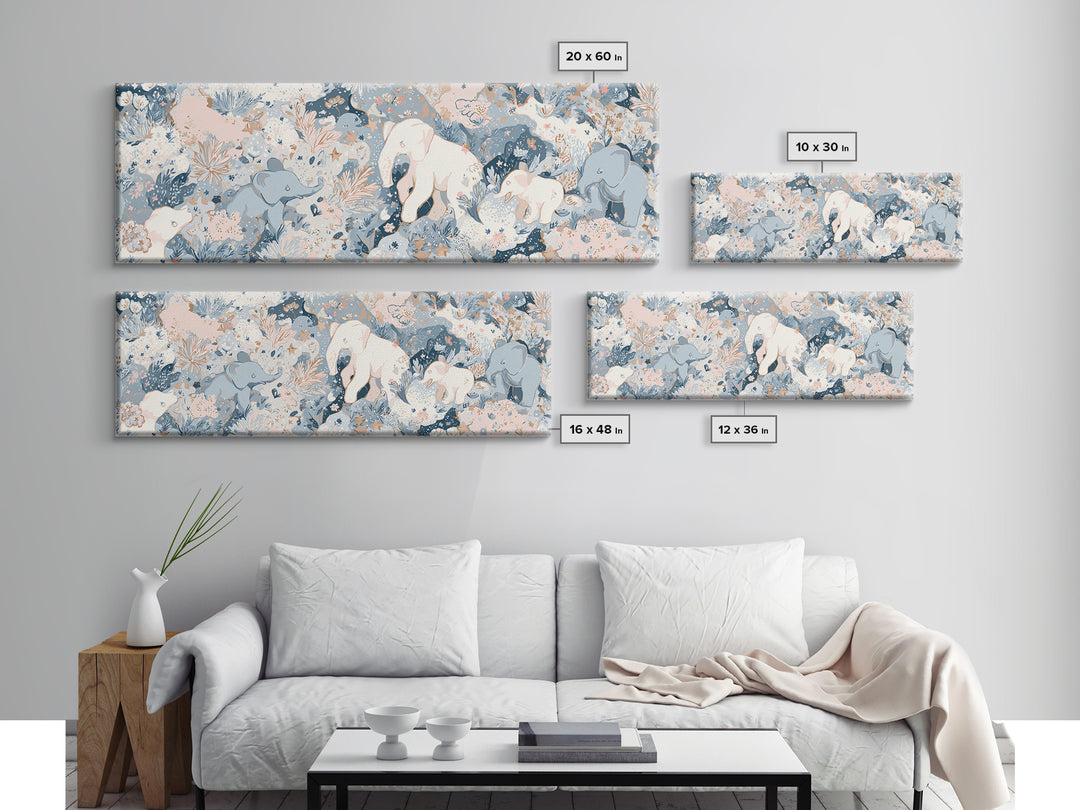 Pastel Jungle Animals Canvas Print, Nursery Art, Nursery Wall Art, Nursery Decor, Abstract Art, Nursery, Woodland Nursery, NUR-3x1-34