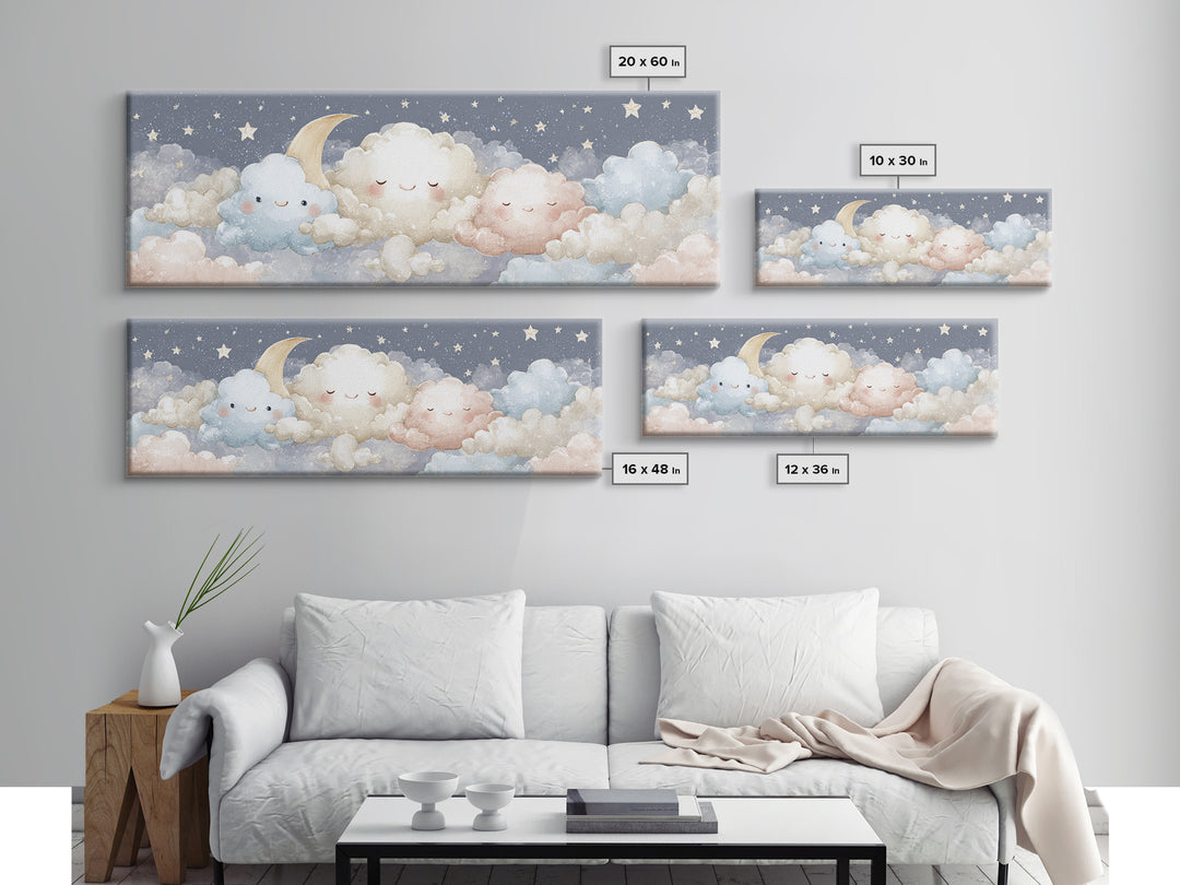 Moon and Stars Canvas Print, Nursery Art, Room Decor, Nursery Decor, Fine Art, Nursery, Printable Art, Wall Art Print, NUR-3x1-91