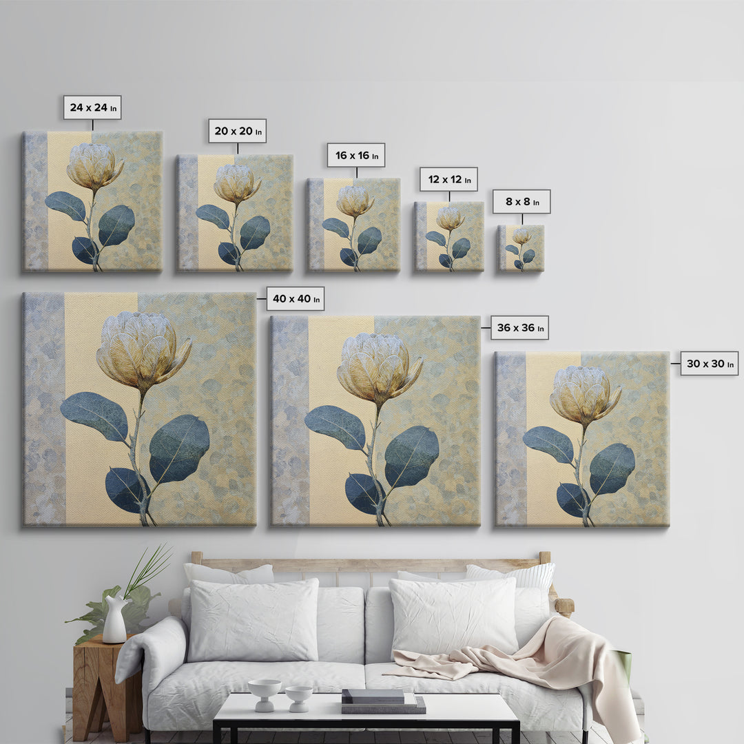 Modern Botanical Print Framed Canvas Print, Office Art, Trendy Wall Art, Office Decor, Fine Art, Focus, Minimalist Decor, OFF-1x1-100