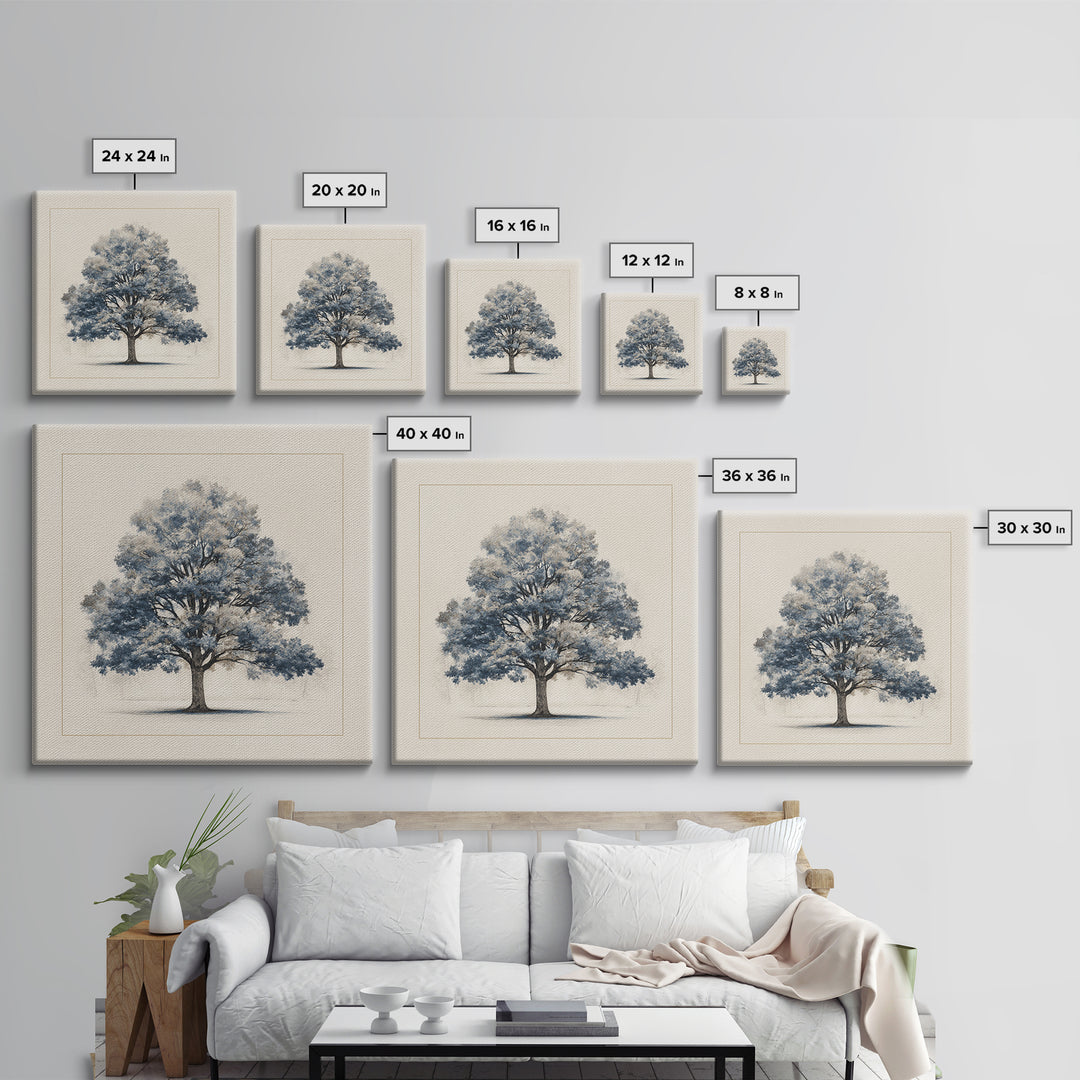 Ink Wash Tree Symbolizing Stability Canvas Print, Office Art, Living Room Decor, Office Decor, Fine Art, Focus, Fine Art Print, OFF-1x1-14