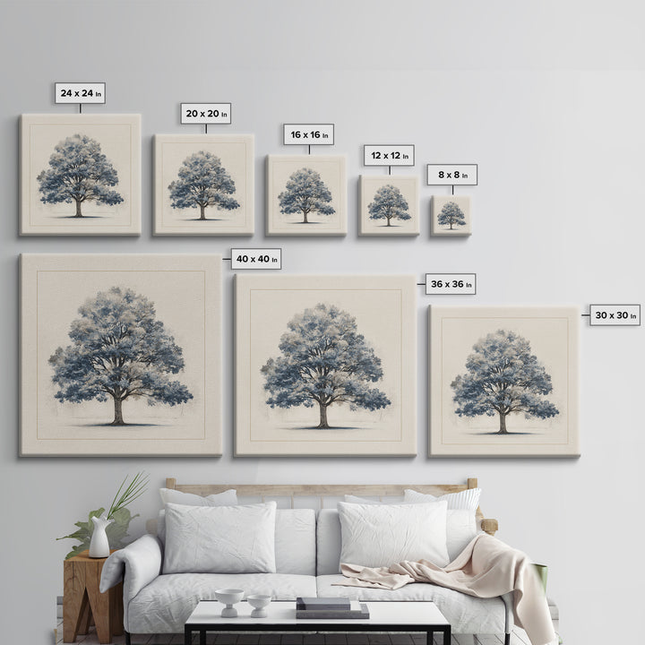 Ink Wash Tree Symbolizing Stability Canvas Print, Office Art, Living Room Decor, Office Decor, Fine Art, Focus, Fine Art Print, OFF-1x1-14
