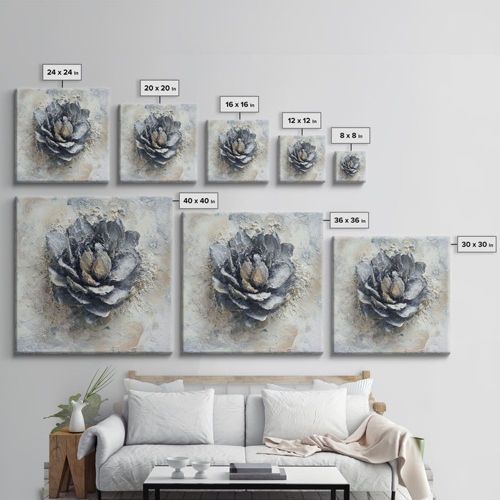 Desk Plant Botanical Closeup Framed Canvas Print, Office Art, Abstract Art, Office Decor, Fine Art, Focus, Downloadable Prints, OFF-1x1-16