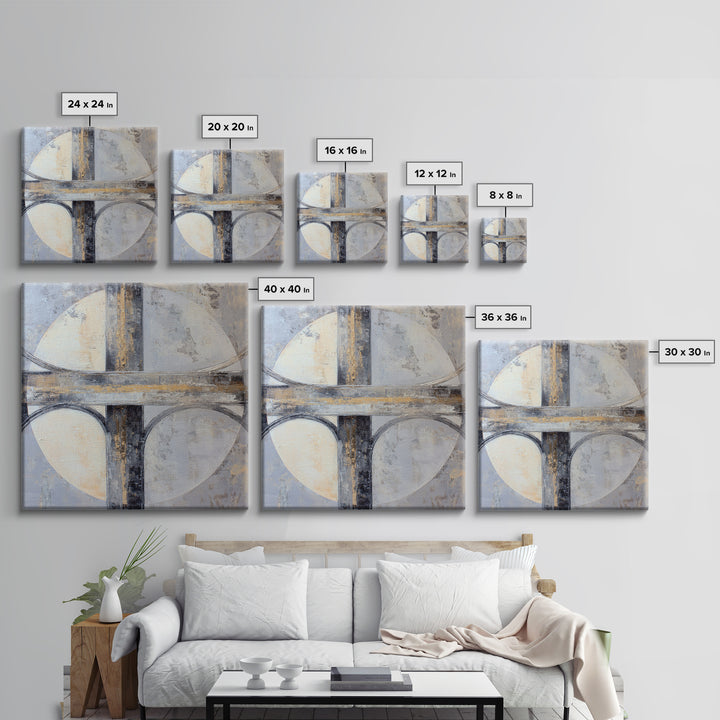 Monochrome Bridge Structure Framed Canvas Print, Office Art, Canvas Print, Office Decor, Abstract Art, Focus, Art Print, OFF-1x1-34